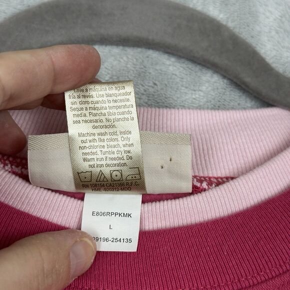 Vtg Grandmas Love Novelty Sweatshirt Women Large Pink Embroidered Crewneck 90s - Picture 9 of 11